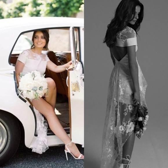 RIME ARODAKY Halcyon Tulle High Low Bridal Dress White Sz S - Picture 1 of 7